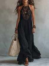 Elegant Bohemian Sleeveless Soft Drape Statement Evening Maxi Dress