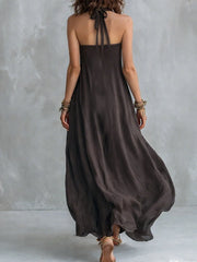 Charcoal Gray Bohemian Style Off The Shoulder Loose Maxi Dress